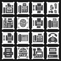 16 pack of scanned  filled web icons set