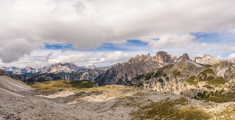 Rifugio Auronzo, natural park Tre Cime (Drei Zinnen). Sexten Dolomites, Italy