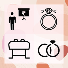 Simple set of ceremony related filled icons