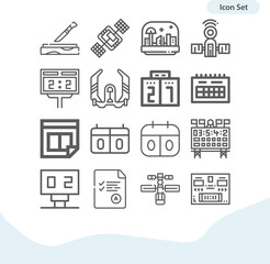 Simple set of musical notation related lineal icons.