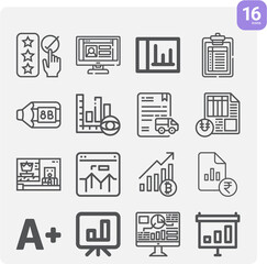 Simple set of rated related lineal icons.