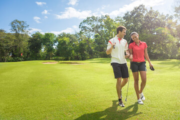 A couple on the golf course