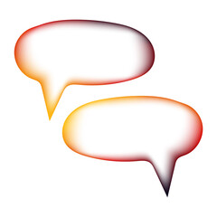 Fototapeta premium Clouds for bubble talk with gradient mesh. Online chat clouds template with watercolor effect, with gradient. Stock vector illustration isolated on white background. Oval background for phrases, text.