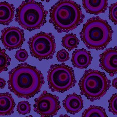 Fototapeta premium Geometric seamless pattern,texture with perfectly contacting nested circles with different size colors.Repeating pattern with circles filled with dots.For textile,wrapping paper,banner.Burgundy lilac