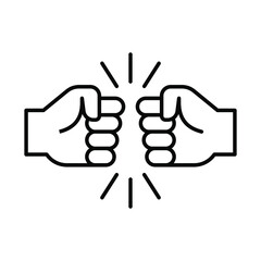 Obraz premium Fist bump line icon. Bro fist bump or power five pound outline style for apps and websites. Hand brother respect, impact, and handshake. Vector illustration on white background. EPS 10