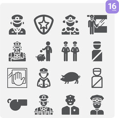 Simple set of copper related filled icons.