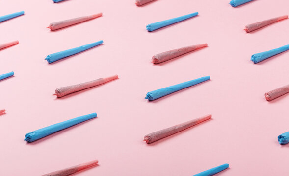 Pink & Blue Joints Pattern on XXX Background