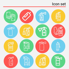 16 pack of fastened  lineal web icons set