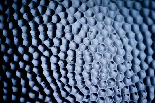 Abstract shot of metal honeycomb sheet.