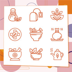 Simple set of 9 icons related to dictate