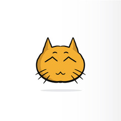 Yellow smiley face cat or happy emotion at work, on paper cup and papers. Happy work day concept