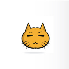 Yellow smiley face cat or happy emotion at work, on paper cup and papers. Happy work day concept