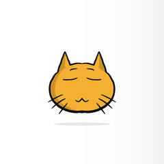 Yellow smiley face cat or happy emotion at work, on paper cup and papers. Happy work day concept