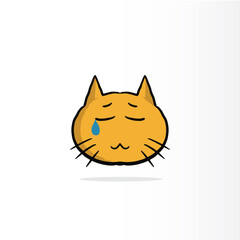 Yellow smiley face cat or happy emotion at work, on paper cup and papers. Happy work day concept