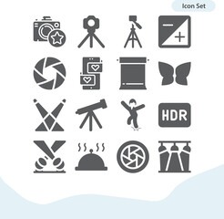 Simple set of wrapped related filled icons.