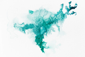 A Teal Green Watercolor Splatter