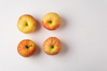 Red apple fruit on white background