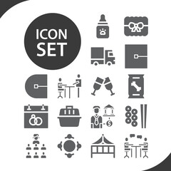 Simple set of criteria related filled icons.