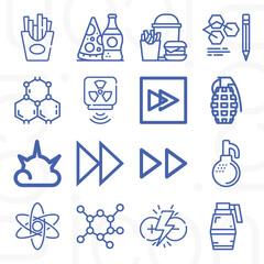 16 pack of neutron  lineal web icons set