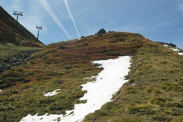 The Portalet with the bottom the Anayet peak. Concept famous mountains of the Aragonese Pyrenees,...