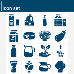 Simple set of opaque related filled icons.