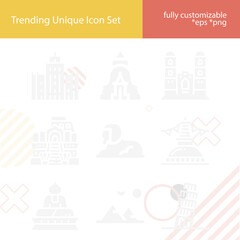 Simple set of symbolic related filled icons.
