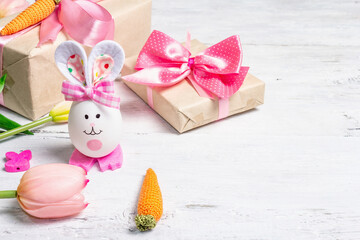 Handmade traditional Easter symbols concept