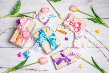 Handmade traditional Easter symbols concept