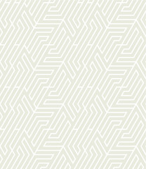Vector seamless pattern. Modern stylish texture. Repeating geometric background. Striped hexagonal grid. Light beige tileable design. Can be used as swatch for illustrator.