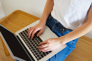 person working on laptop