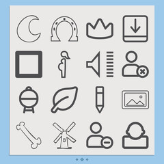 Simple set of exceeds related filled icons.