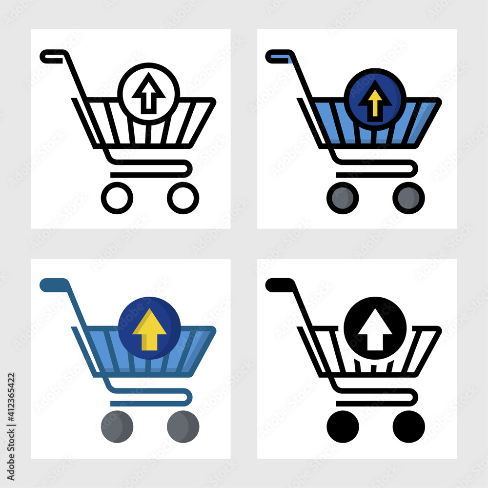 Poster take out from the cart icon vector design in filled, thin line, outline and flat style.