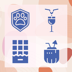 Simple set of friendship related filled icons