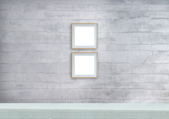 empty room and interior design, hanging lamp. 3D illustration