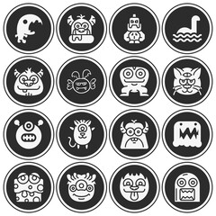 Naklejka premium 16 pack of mythical filled web icons set