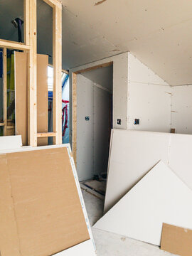 Attic renovation project - drywall stage
