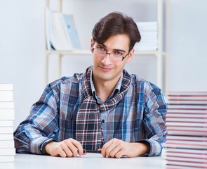 Writer presenting his books to public