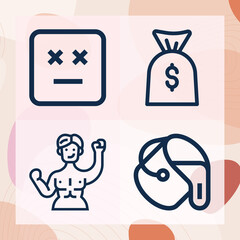 Simple set of art related lineal icons