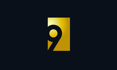 Unique Modern Number 9 Logo