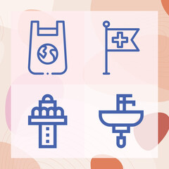 Simple set of fall related lineal icons