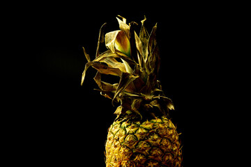 pineapple on black background