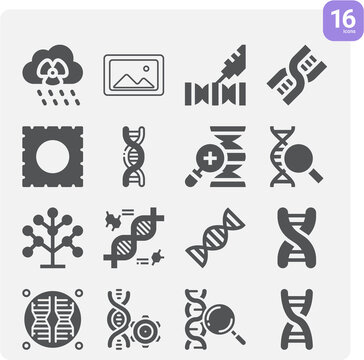 Simple set of surrounded related filled icons.