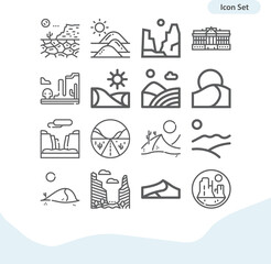 Simple set of arizona related lineal icons.