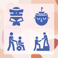 Simple set of military man related filled icons