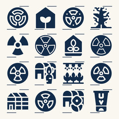 Simple set of emitted related filled icons.