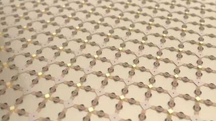 Obraz premium 3d Seamless Abstract Geometric Pattern in Gold Beige Brown and Brass Color Tone