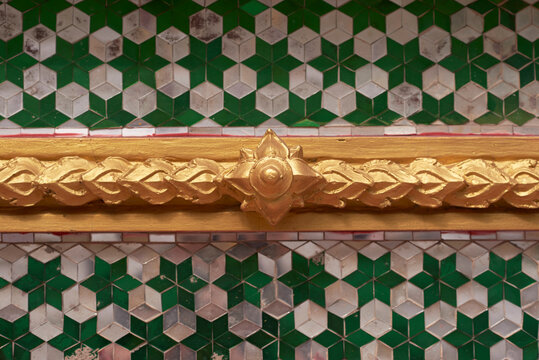 Intricate details of a Thai temple.