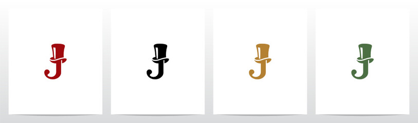 Top Hat On Letter Logo Design J