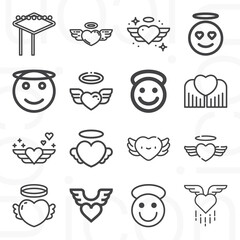 16 pack of angeles  lineal web icons set