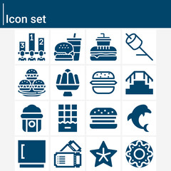 Simple set of barbecue related filled icons.